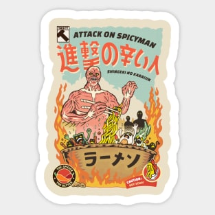 attack on spicyman Sticker